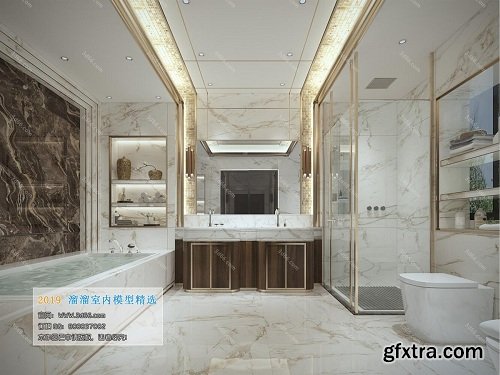 Modern Style Bathroom Interior Scene 12 (2019)