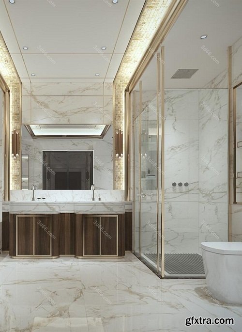 Modern Style Bathroom Interior Scene 12 (2019)