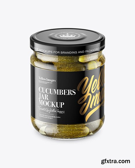 Clear Glass Jar with Pickled Cucumbers 46558