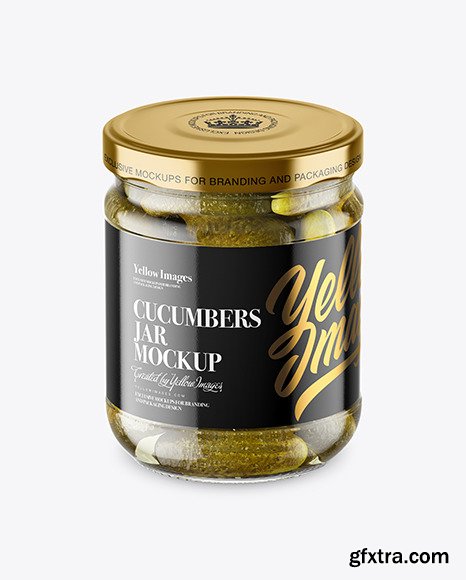 Clear Glass Jar with Pickled Cucumbers 46558