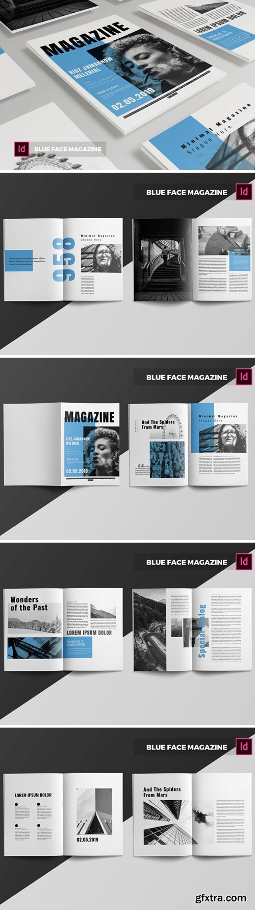 Blue Face| Magazine Template