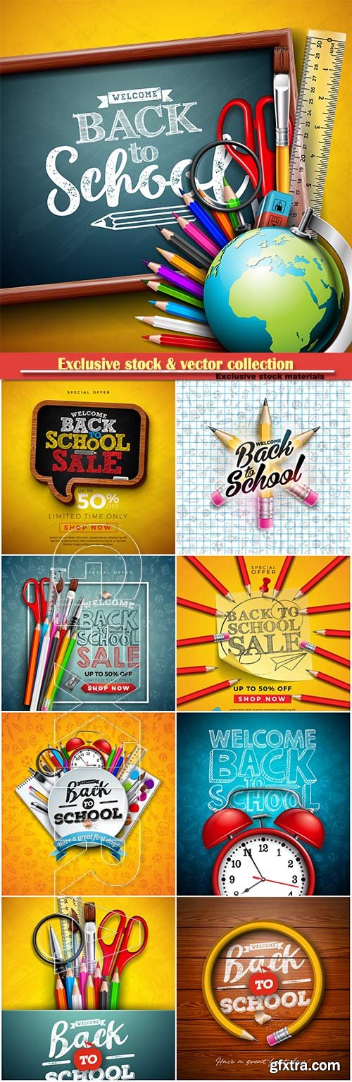 Back to school design vector, education concept illustration # 3