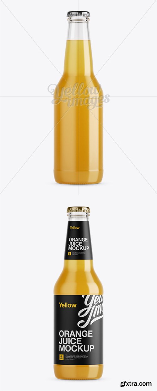 330ml Orange Juice Bottle Mockup 11850