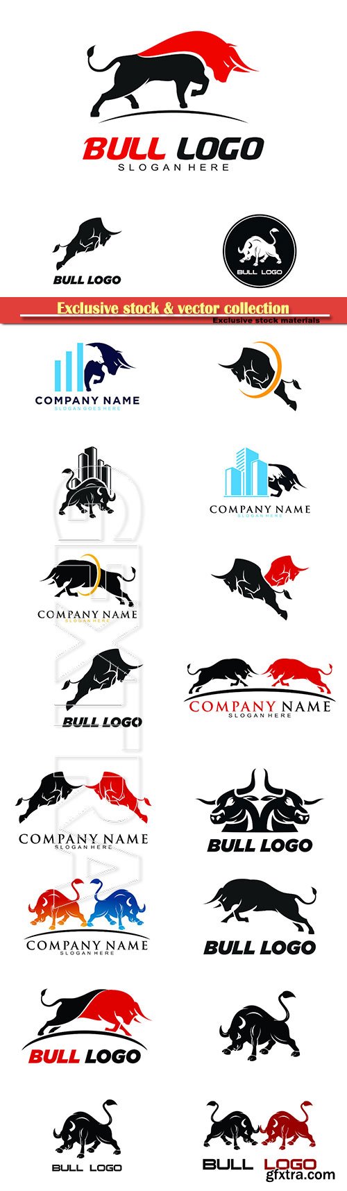 Bull logo vector icon illustration