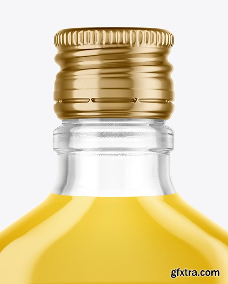 Clear Glass Bottle with Liquor Mockup 46607