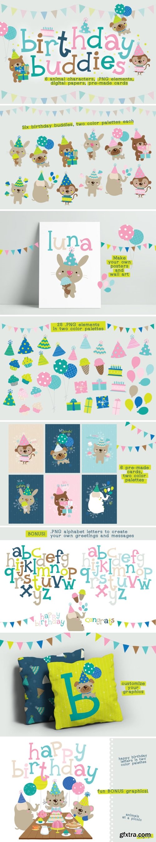 Birthday Buddies Illustration Pack 1622075