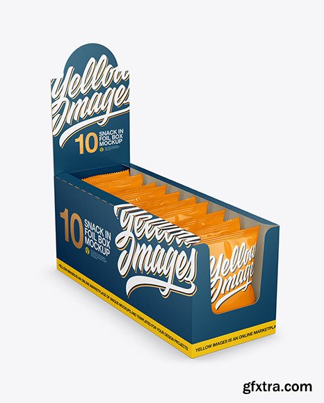 Matte Display Box with Snacks Mockup 46380