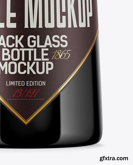 Black Glass Bottle Mockup 46353