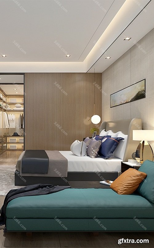 Modern Style Bedroom Interior Scene 22 (2019)