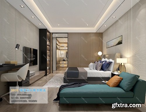 Modern Style Bedroom Interior Scene 22 (2019)