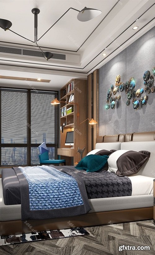 Modern Style Bedroom Interior Scene 23 (2019)