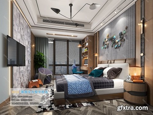 Modern Style Bedroom Interior Scene 23 (2019)