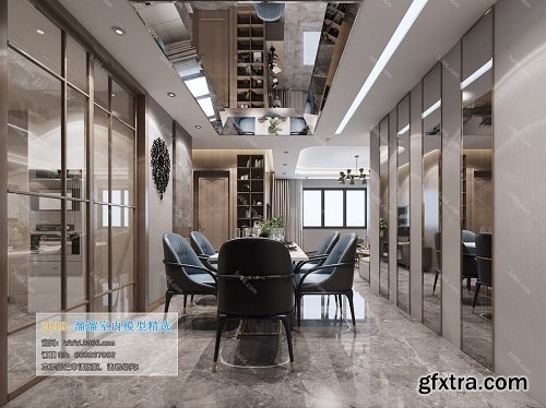 Dining Room & Kitchen Interior Scene 08 (2019)