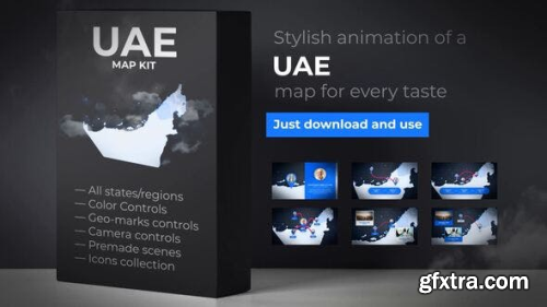 VideoHive United Arab Emirates Map - Emirates UAE Map Kit 24176941