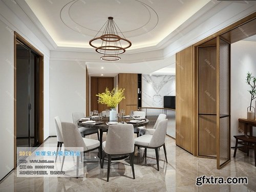 Dining Room & Kitchen Interior Scene 12 (2019)