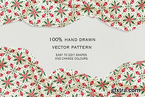 Floral Snowflake seamless pattern