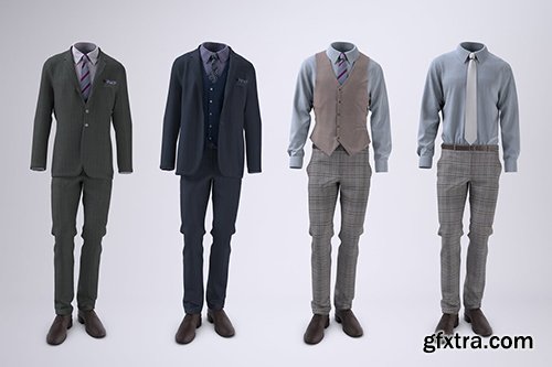 Man's Three Piece Suit Mock-up