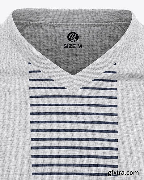 Men’s Heather V-Neck T-Shirt Mockup 46436