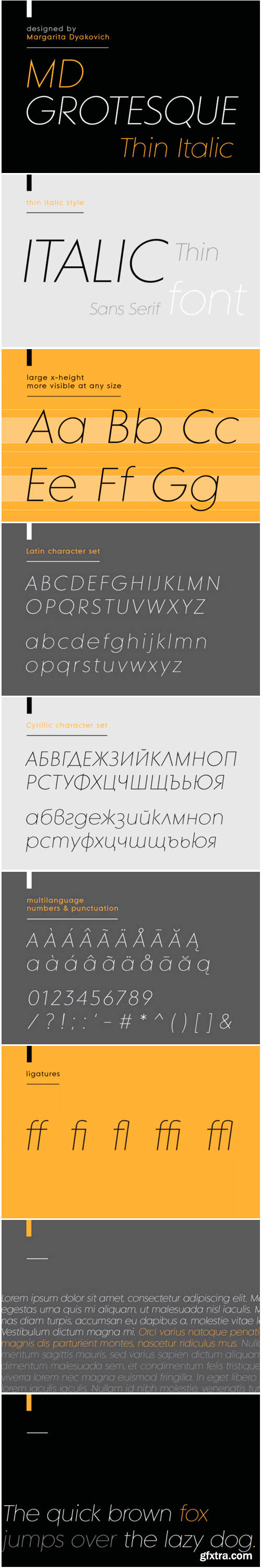 MD Grotesque Thin Italic Font