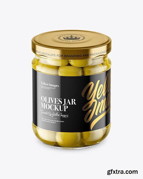 Clear Glass Jar with Olives Mockup 46542