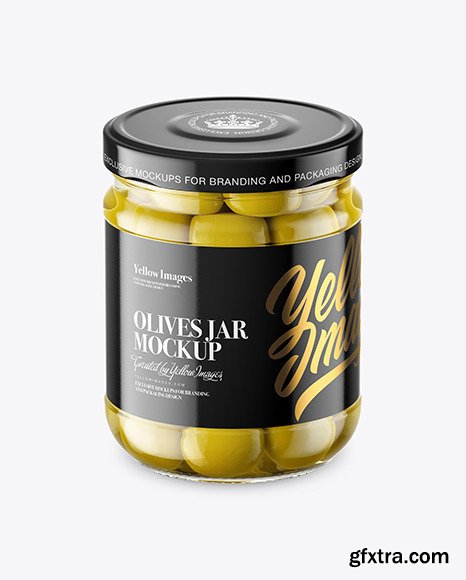 Clear Glass Jar with Olives Mockup 46542