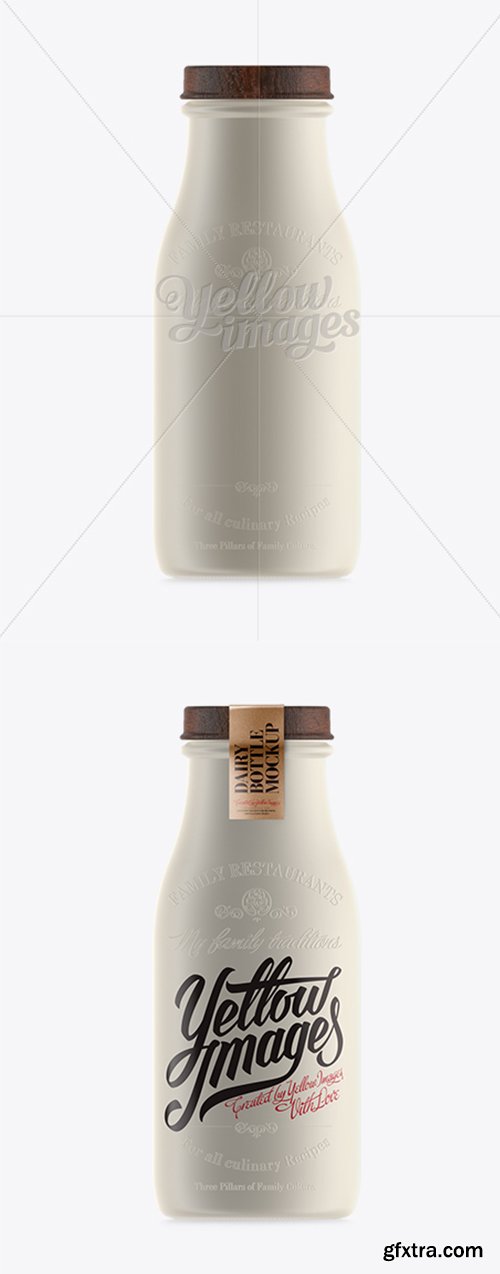 Ceramic Bottle with Wooden Cap Mockup 11798