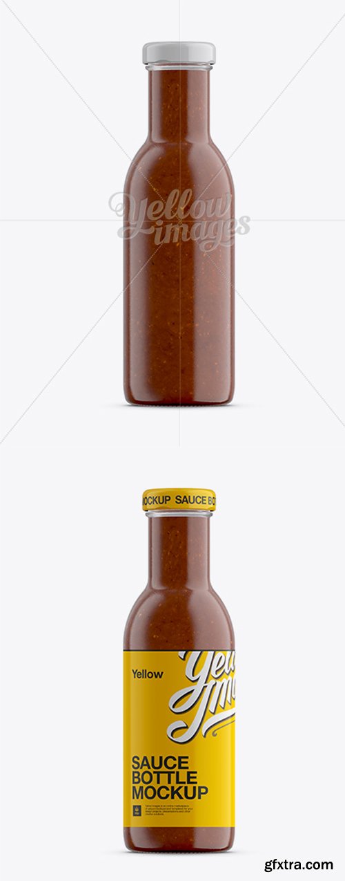 Glass Salsa Bottle Mockup 12216