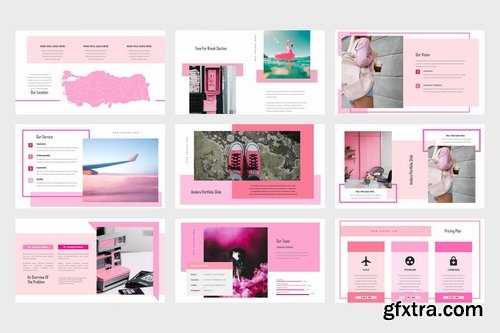 Andara Pink Color Tone Lookbook Powerpoint