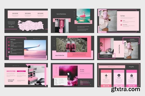 Andara Pink Color Tone Lookbook Powerpoint