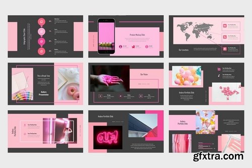 Andara Pink Color Tone Lookbook Powerpoint