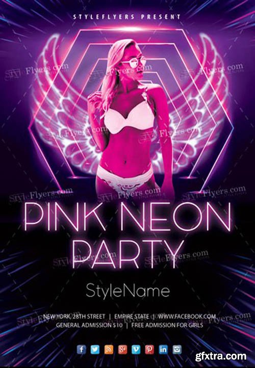 Pink Neon V18_07 2019 Party Flyer