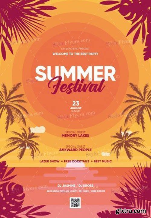 Summer Festival V18_07 2019 PSD Flyer Template