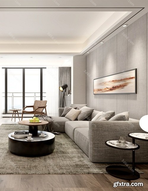 Modern Style Livingroom Interior Scene 14 (2019)