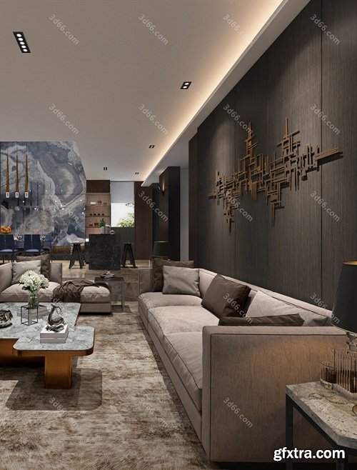 Modern Style Livingroom Interior Scene 15 (2019)