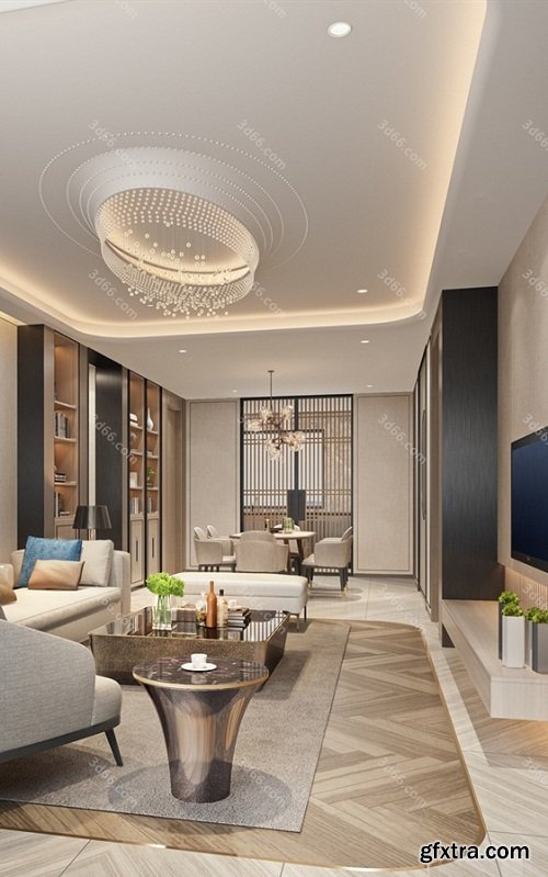 Modern Style Livingroom Interior Scene 17 (2019)