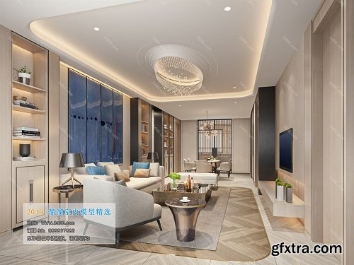 Modern Style Livingroom Interior Scene 17 (2019)