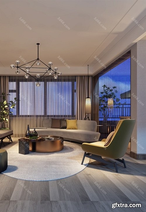 Modern Style Livingroom Interior Scene 18 (2019)