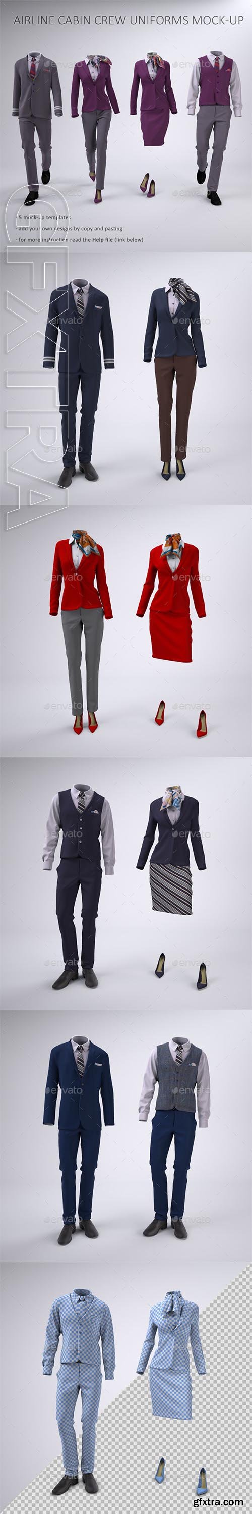 GraphicRiver - Airline Cabin Crew or Hotel Uniforms Mock-Up 23268316
