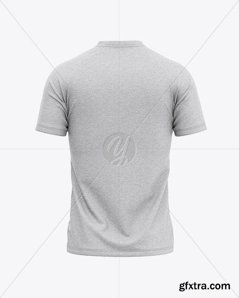 Men’s Heather V-Neck T-Shirt Mockup 46437