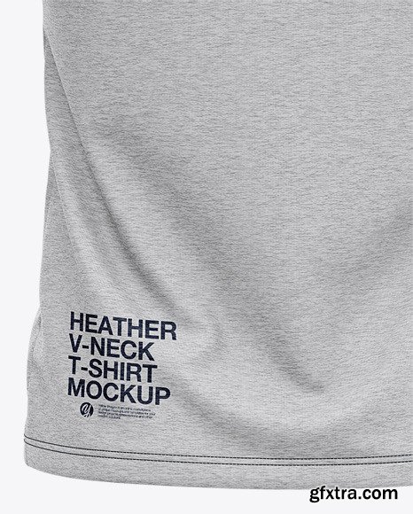 Men’s Heather V-Neck T-Shirt Mockup 46437