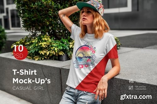 T-Shirt Mock-Up\'s Casual Girl