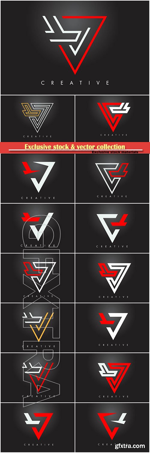 V letter monogram design logo