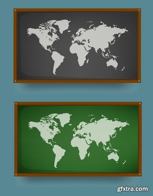 Map on blackboard background