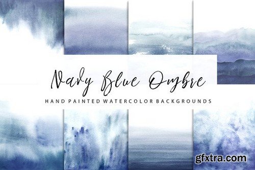 Navy Ombre Watercolor