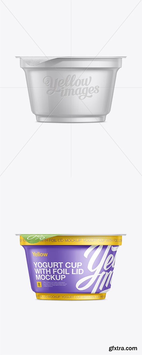 150g Yogurt Cup W/ Foil Lid Mockup 11218
