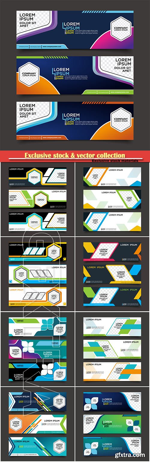 Vector banner template design,  business set