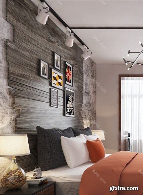 Modern Style Bedroom Interior Scene 25 (2019)