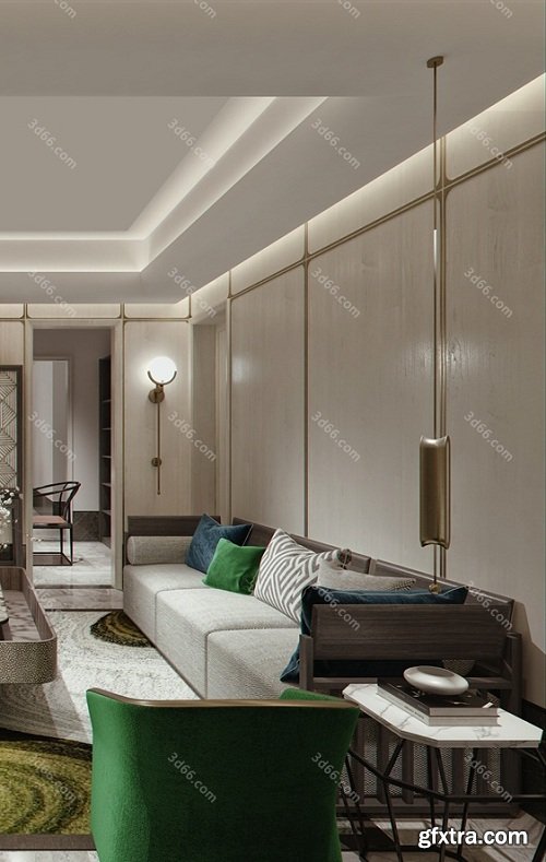 Modern Style Livingroom Interior Scene 19 (2019)