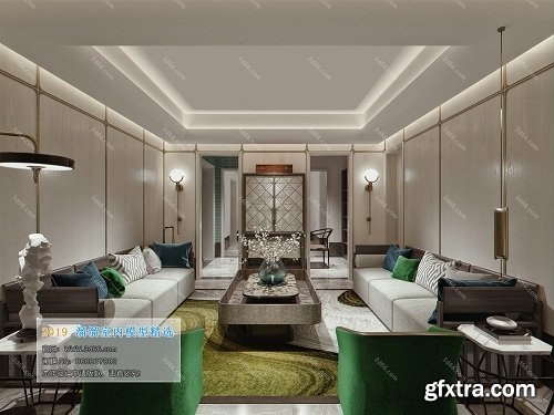 Modern Style Livingroom Interior Scene 19 (2019)