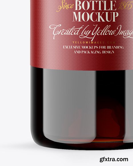 Clear Glass Red Wine Bottle Mockup 46037